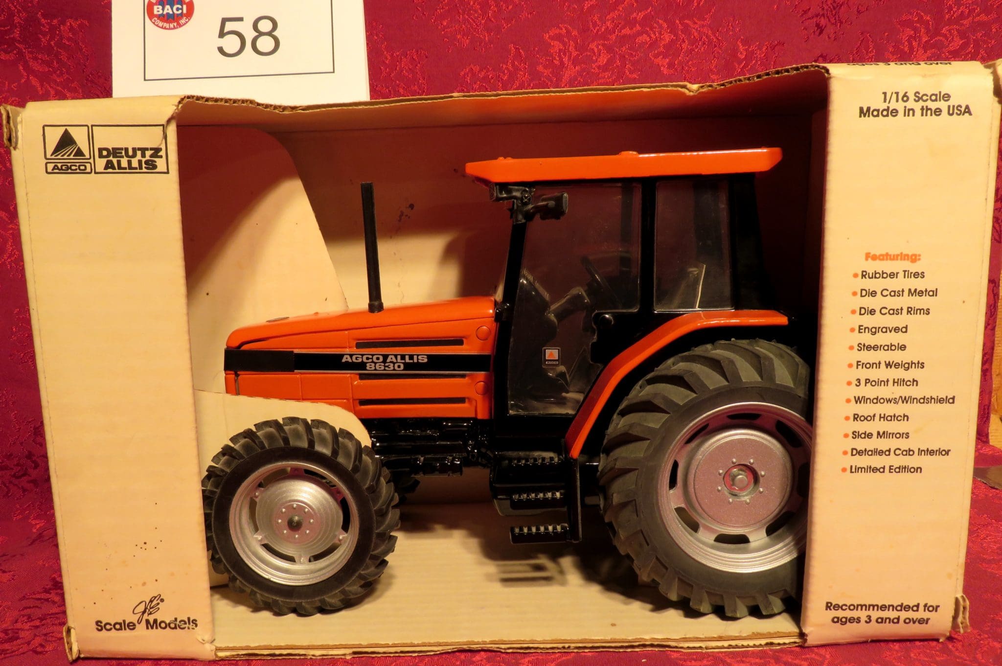 Ertl Case L Tractor 1/16 Scale 1992 Wide Front on Rubber Farm for sale online 